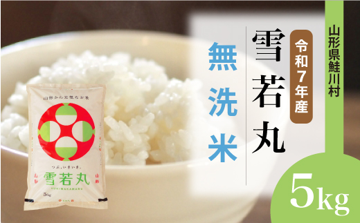 ＜令和7年産米＞雪若丸 【無洗米】 5kg （5kg×1袋）